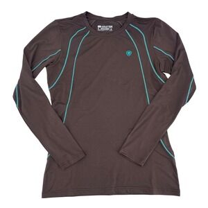 Ariat AriatTEK Base Layer Cold Series Womens Medium Brown Turquoise Long Sleeve